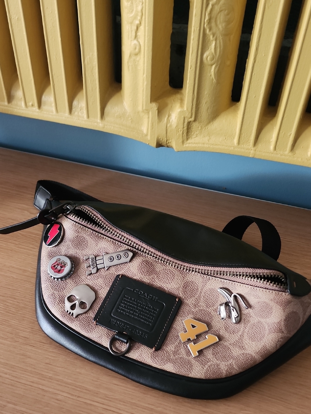 Coach Rivington Belt Bag in Signature Canvas and calf leather
